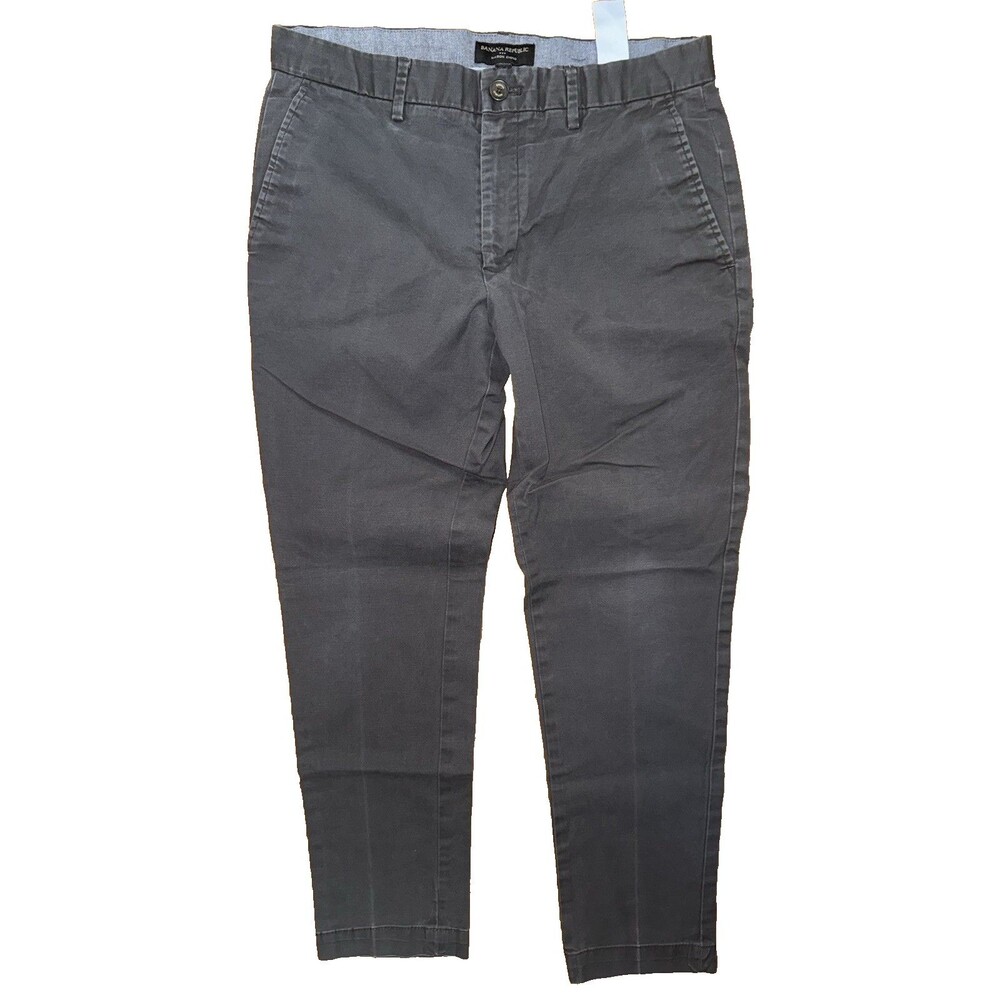 Banana Republic Mens 32x30 Gray Mason Chino Khaki Pants